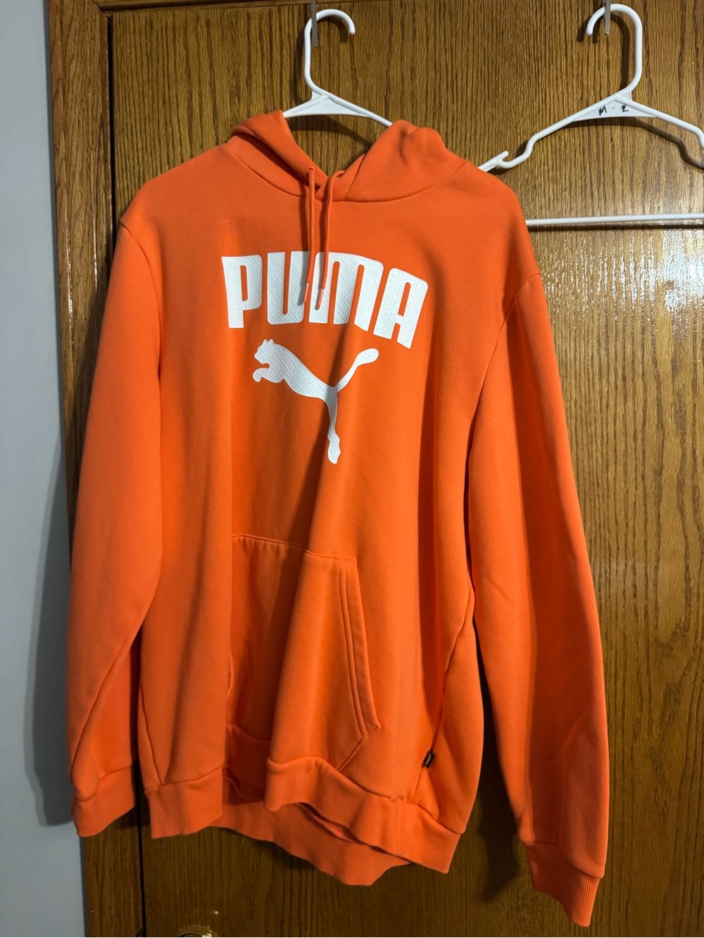 Puma Orange Crewneck Hoodie with White Logo